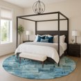 thumbnail image 1 of Addison Rugs Mayfield Premium Machine Washable Transitional Abstract Blue Round Rug, 8' x 8', 1 of 6