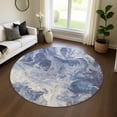 thumbnail image 1 of Addison Rugs Mayfield Premium Machine Washable Transitional Abstract Blue Round Rug, 8' x 8', 1 of 6