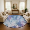 thumbnail image 1 of Addison Rugs Mayfield Premium Machine Washable Transitional Abstract Blue Round Rug, 8' x 8', 1 of 6