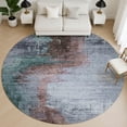 thumbnail image 1 of Addison Rugs Mayfield Premium Machine Washable Transitional Abstract Blue Round Rug, 8' x 8', 1 of 6