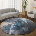 thumbnail image 1 of Addison Rugs Mayfield Premium Machine Washable Transitional Abstract Blue Round Rug, 8' x 8', 1 of 6