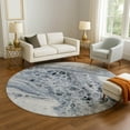 thumbnail image 1 of Addison Rugs Mayfield Premium Machine Washable Transitional Abstract Blue Round Rug, 8' x 8', 1 of 6