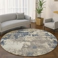thumbnail image 1 of Addison Rugs Mayfield Premium Machine Washable Transitional Abstract Blue Round Rug, 8' x 8', 1 of 6
