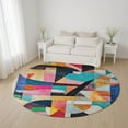 thumbnail image 1 of Addison Rugs Mayfield Premium Machine Washable Transitional Abstract Blue Round Rug, 8' x 8', 1 of 6