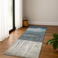 thumbnail image 1 of Addison Rugs Mayfield Premium Machine Washable Transitional Abstract Blue Runner Rug, 2'3" X 7'6" Machine Washable Transitional Abstract Blue Oversized Sherpa Throw Blanket, 1 of 6