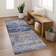 thumbnail image 1 of Addison Rugs Mayfield Premium Machine Washable Transitional Abstract Blue Runner Rug, 2'3" x 7'6", 1 of 6