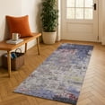 thumbnail image 1 of Addison Rugs Mayfield Premium Machine Washable Transitional Abstract Blue Runner Rug, 2'3" x 7'6", 1 of 6