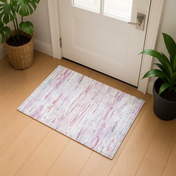 Addison Rugs Mayfield Premium Machine Washable Transitional Abstract Blush Rectangle Rug, 1'8" x 2'6"