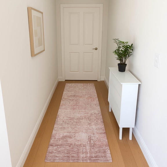 Addison Rugs Mayfield Premium Machine Washable Transitional Abstract Blush Runner Rug, 2'3" X 7'6" Machine Washable Transitional Abstract Blush Oversized Sherpa Throw Blanket