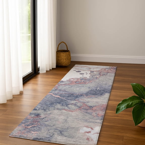 Addison Rugs Mayfield Premium Machine Washable Transitional Abstract Blush Runner Rug, 2'3" X 7'6" Machine Washable Transitional Abstract Blush Oversized Sherpa Throw Blanket