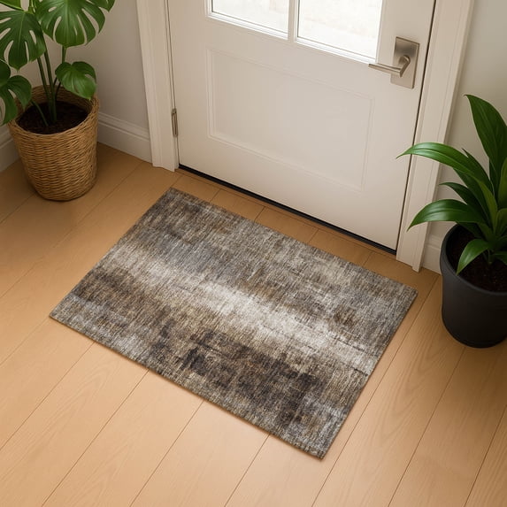 Addison Rugs Mayfield Premium Machine Washable Transitional Abstract Brown Rectangle Rug, 1'8" x 2'6"