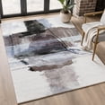 thumbnail image 1 of Addison Rugs Mayfield Premium Machine Washable Transitional Abstract Brown Rectangle Rug, 10' X 14' Machine Washable Transitional Abstract Brown Oversized Sherpa Throw Blanket, 1 of 6