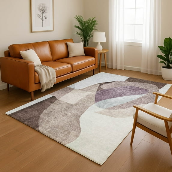 Addison Rugs Mayfield Premium Machine Washable Transitional Abstract Brown Rectangle Rug, 10' x 14'