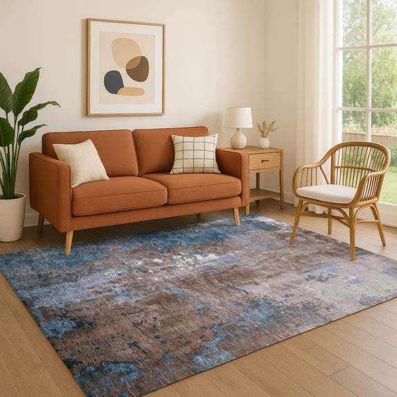 Addison Rugs Mayfield Premium Machine Washable Transitional Abstract Brown Rectangle Rug, 2'6" x 3'10"