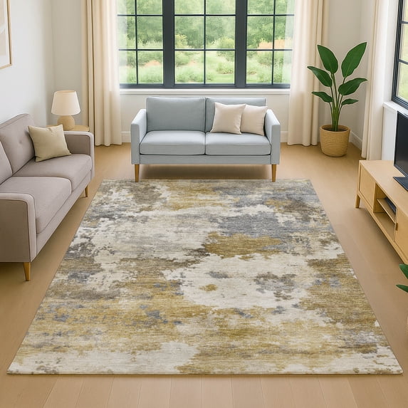 Addison Rugs Mayfield Premium Machine Washable Transitional Abstract Brown Rectangle Rug, 5' x 7'6"