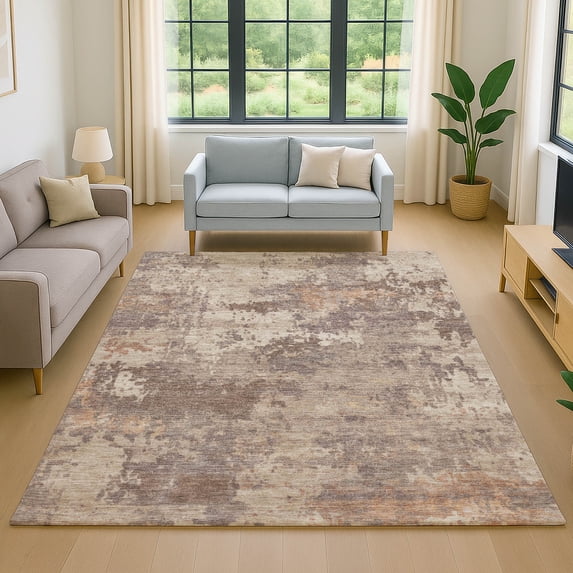 Addison Rugs Mayfield Premium Machine Washable Transitional Abstract Brown Rectangle Rug, 5' x 7'6"