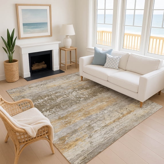 Addison Rugs Mayfield Premium Machine Washable Transitional Abstract Brown Rectangle Rug, 5' x 7'6"