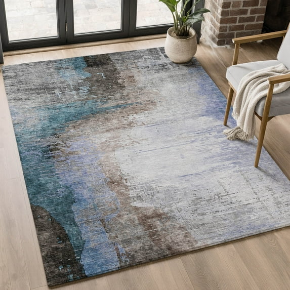 Addison Rugs Mayfield Premium Machine Washable Transitional Abstract Brown Rectangle Rug, 8' x 10'