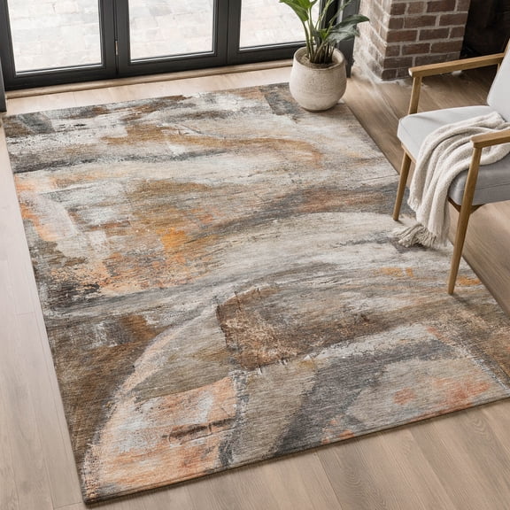 Addison Rugs Mayfield Premium Machine Washable Transitional Abstract Brown Rectangle Rug, 9' X 12' Machine Washable Transitional Abstract Brown Oversized Sherpa Throw Blanket