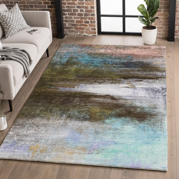 Addison Rugs Mayfield Premium Machine Washable Transitional Abstract Brown Rectangle Rug, 9' X 12' Machine Washable Transitional Abstract Brown Oversized Sherpa Throw Blanket