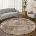 thumbnail image 1 of Addison Rugs Mayfield Premium Machine Washable Transitional Abstract Brown Round Rug, 8' x 8', 1 of 6
