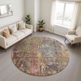 thumbnail image 1 of Addison Rugs Mayfield Premium Machine Washable Transitional Abstract Brown Round Rug, 8' x 8', 1 of 5