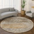 thumbnail image 1 of Addison Rugs Mayfield Premium Machine Washable Transitional Abstract Brown Round Rug, 8' x 8', 1 of 6