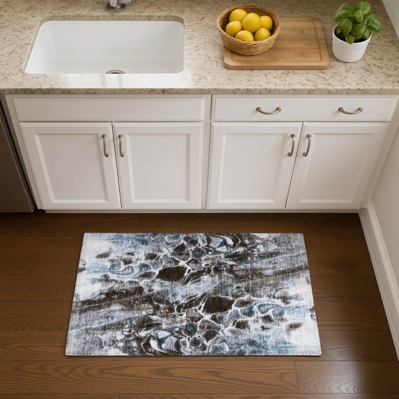 Addison Rugs Mayfield Premium Machine Washable Transitional Abstract Chocolate Rectangle Rug, 1'8" x 2'6"