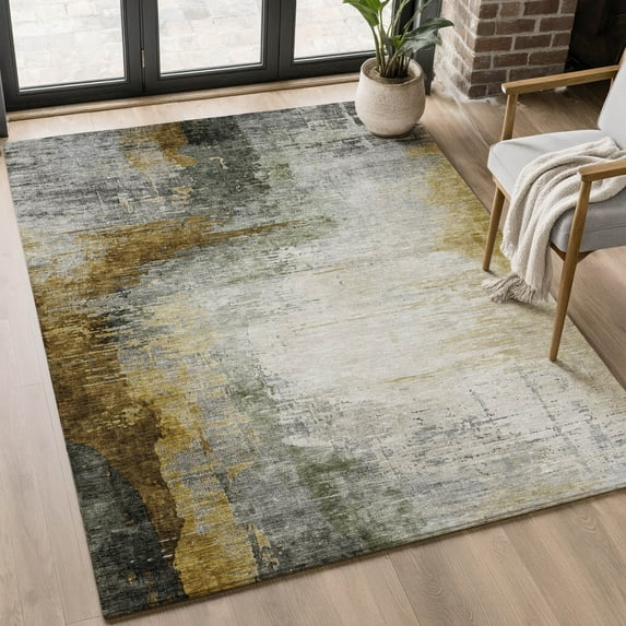 Addison Rugs Mayfield Premium Machine Washable Transitional Abstract Chocolate Rectangle Rug, 10' x 14'