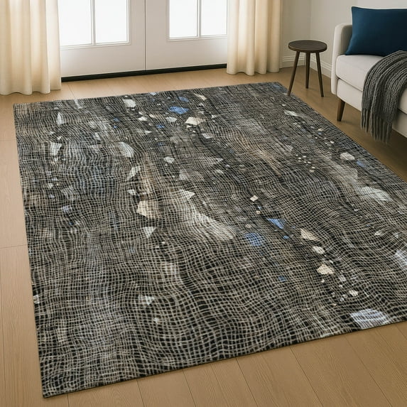Addison Rugs Mayfield Premium Machine Washable Transitional Abstract Chocolate Rectangle Rug, 10' x 14'