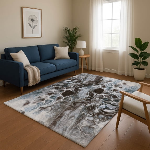 Addison Rugs Mayfield Premium Machine Washable Transitional Abstract Chocolate Rectangle Rug, 2'6" x 3'10"