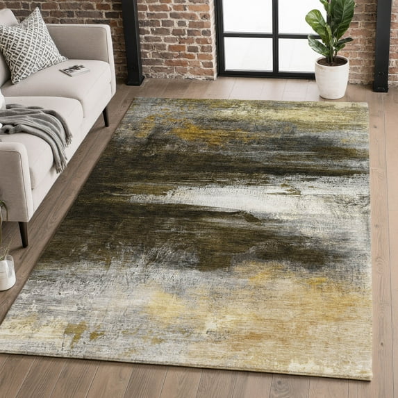 Addison Rugs Mayfield Premium Machine Washable Transitional Abstract Chocolate Rectangle Rug, 8' x 10'