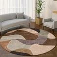 thumbnail image 1 of Addison Rugs Mayfield Premium Machine Washable Transitional Abstract Chocolate Round Rug, 8' x 8', 1 of 6