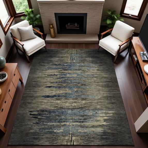 Addison Rugs Mayfield Premium Machine Washable Transitional Abstract Coffee Rectangle Rug, 3' x 5'