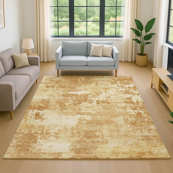Addison Rugs Mayfield Premium Machine Washable Transitional Abstract Copper Rectangle Rug, 10' x 14'
