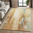thumbnail image 1 of Addison Rugs Mayfield Premium Machine Washable Transitional Abstract Copper Rectangle Rug, 5' X 7'6" Machine Washable Transitional Abstract Copper Oversized Sherpa Throw Blanket, 1 of 6