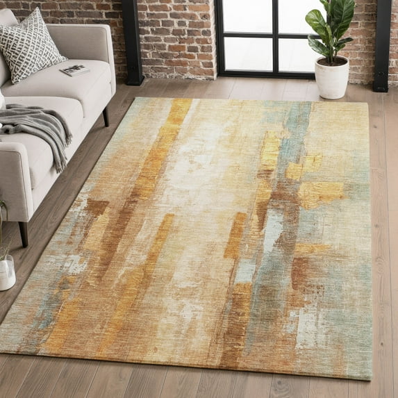 Addison Rugs Mayfield Premium Machine Washable Transitional Abstract Copper Rectangle Rug, 5' X 7'6" Machine Washable Transitional Abstract Copper Oversized Sherpa Throw Blanket