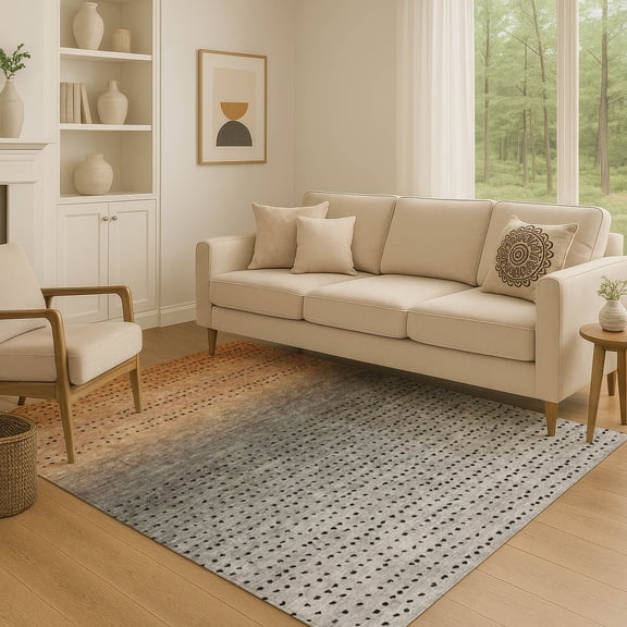 Addison Rugs Mayfield Premium Machine Washable Transitional Abstract Copper Rectangle Rug, 8' x 10'