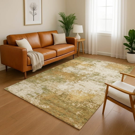 Addison Rugs Mayfield Premium Machine Washable Transitional Abstract Copper Rectangle Rug, 9' x 12'