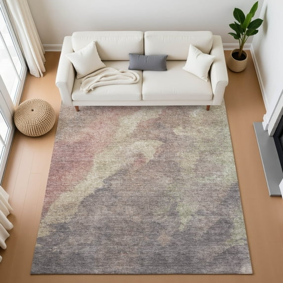 Addison Rugs Mayfield Premium Machine Washable Transitional Abstract Copper Rectangle Rug, 9' x 12'