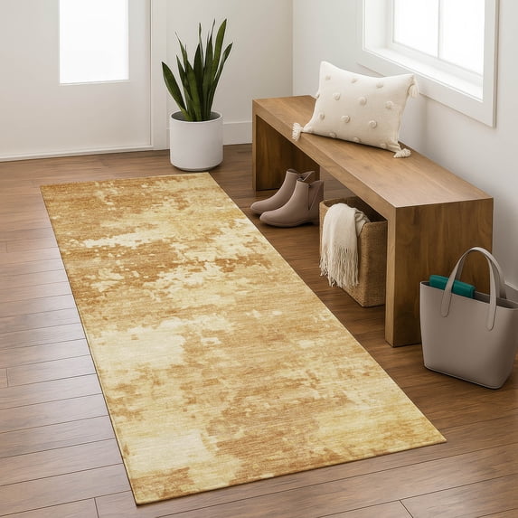 Addison Rugs Mayfield Premium Machine Washable Transitional Abstract Copper Runner Rug, 2'3" x 7'6"