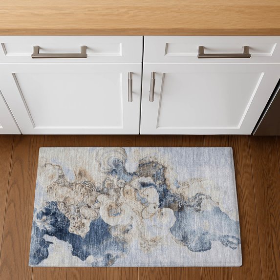 Addison Rugs Mayfield Premium Machine Washable Transitional Abstract Denim Rectangle Rug, 1'8" x 2'6"