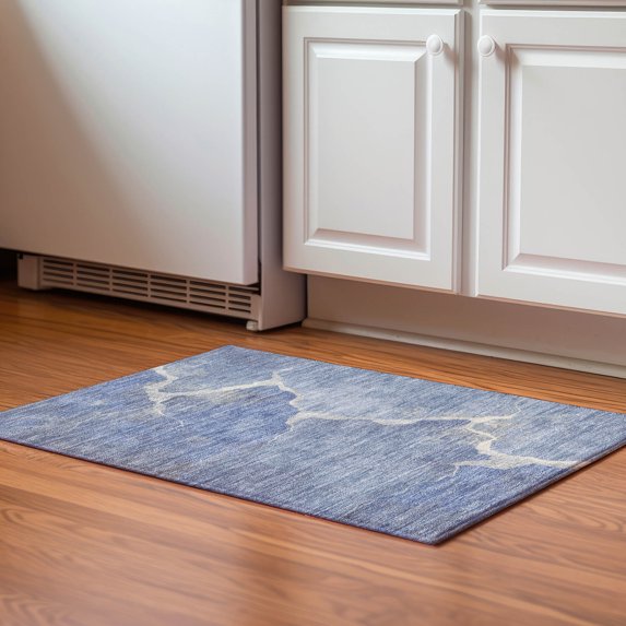 Addison Rugs Mayfield Premium Machine Washable Transitional Abstract Denim Rectangle Rug, 1'8" x 2'6"