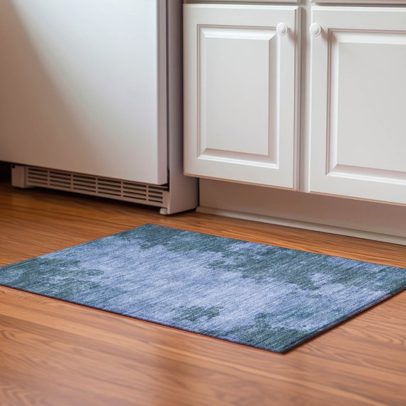Addison Rugs Mayfield Premium Machine Washable Transitional Abstract Denim Rectangle Rug, 1'8" x 2'6"