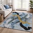 thumbnail image 1 of Addison Rugs Mayfield Premium Machine Washable Transitional Abstract Denim Rectangle Rug, 3' x 5', 1 of 6