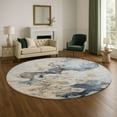 thumbnail image 1 of Addison Rugs Mayfield Premium Machine Washable Transitional Abstract Denim Round Rug, 8' x 8', 1 of 6
