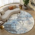 thumbnail image 1 of Addison Rugs Mayfield Premium Machine Washable Transitional Abstract Denim Round Rug, 8' x 8', 1 of 8