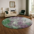 thumbnail image 1 of Addison Rugs Mayfield Premium Machine Washable Transitional Abstract Emerald Round Rug, 8' x 8', 1 of 6