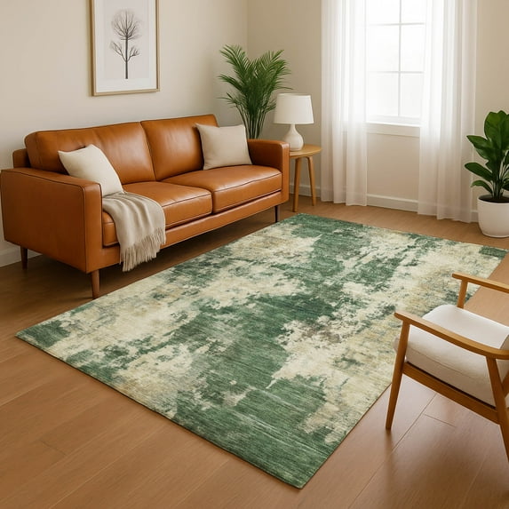 Addison Rugs Mayfield Premium Machine Washable Transitional Abstract Fern Rectangle Rug, 3' x 5'