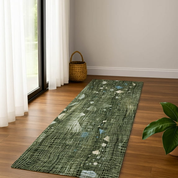 Addison Rugs Mayfield Premium Machine Washable Transitional Abstract Fern Runner Rug, 2'3" x 7'6"
